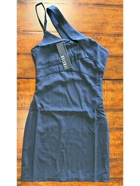 Wntrmse One Shoulder Nina Dress - Black, Size AU Large, US Size 4